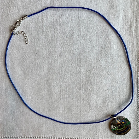 Vintage Sterling Silver Enameled Iberian Necklace - Picture 6 of 9